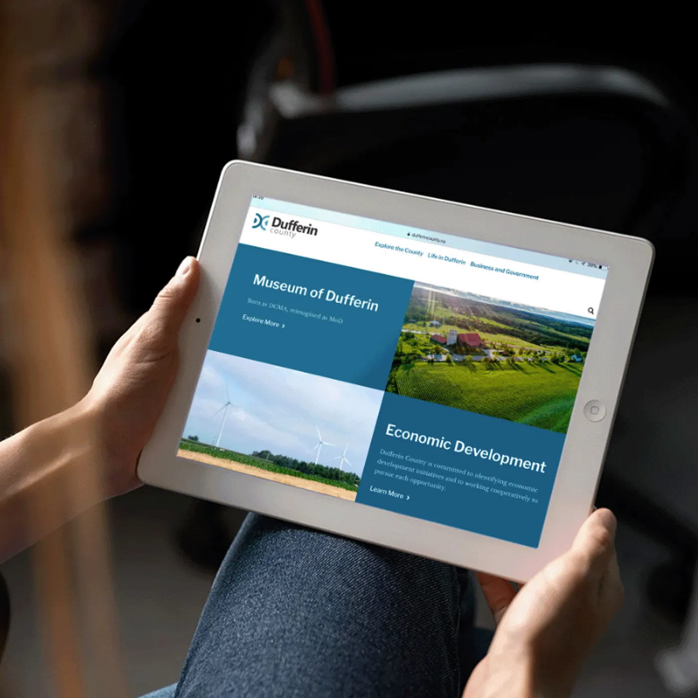 Duffering county website mockup